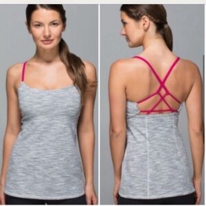Lululemon Gray & Pink Dancing Warrior Tank sz 10